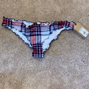 Red, white, and blue bathing suit bottoms